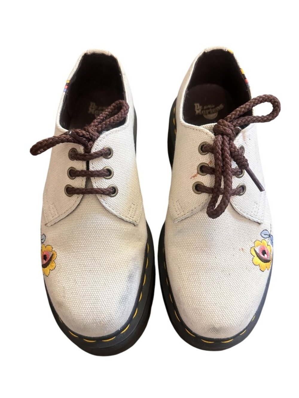 Dr Martens 1461 Quad Retro Ray Canvas Platform Oxford Shoes Womens 8 Embroidery - Picture 11 of 16
